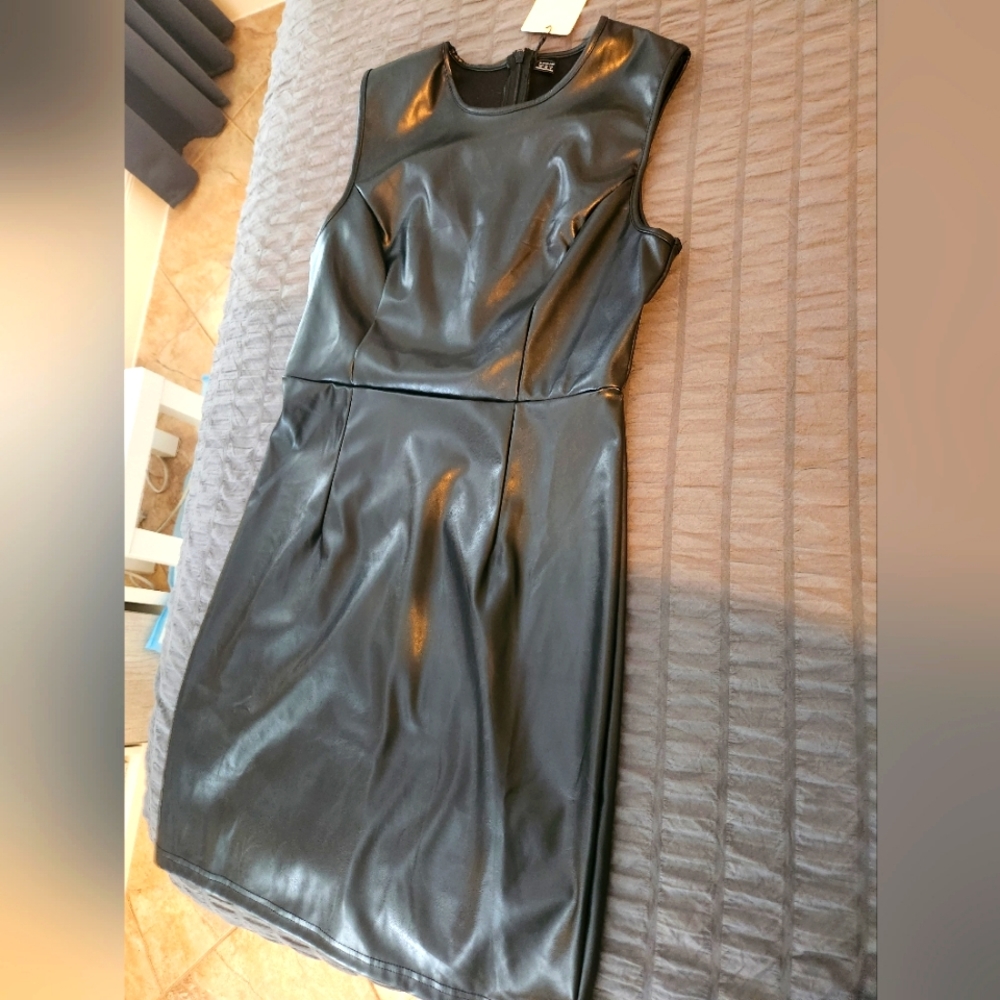 PU leather dress